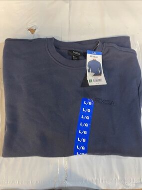RVCA Men's Dark Navy Crewneck Sweatshirt